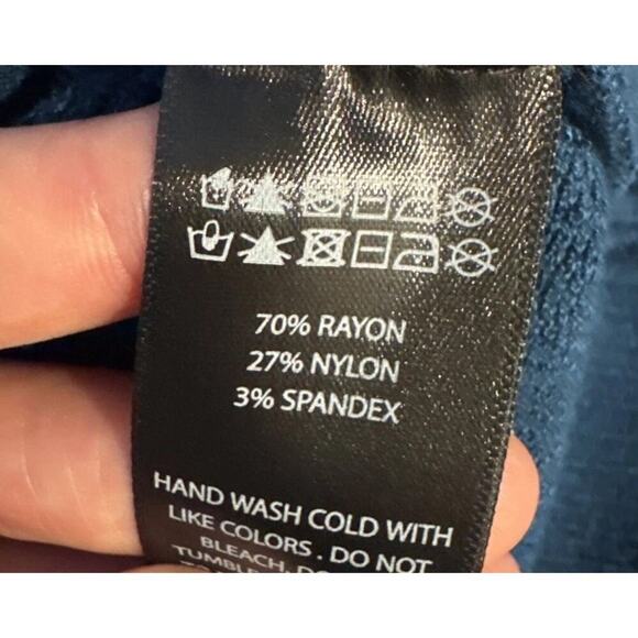 House Of Harlow 1960 Ribbed Knit Dress Women’s Size Medium Teal Blue V Neck Sexy - Picture 6 of 6